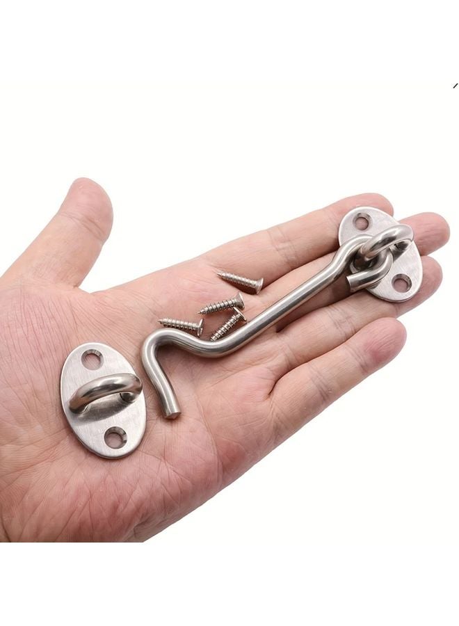 2pcs 3 Inch Stainless Steel Barn Door Latch Heavy Duty Gate Lock With Screws - Image 4