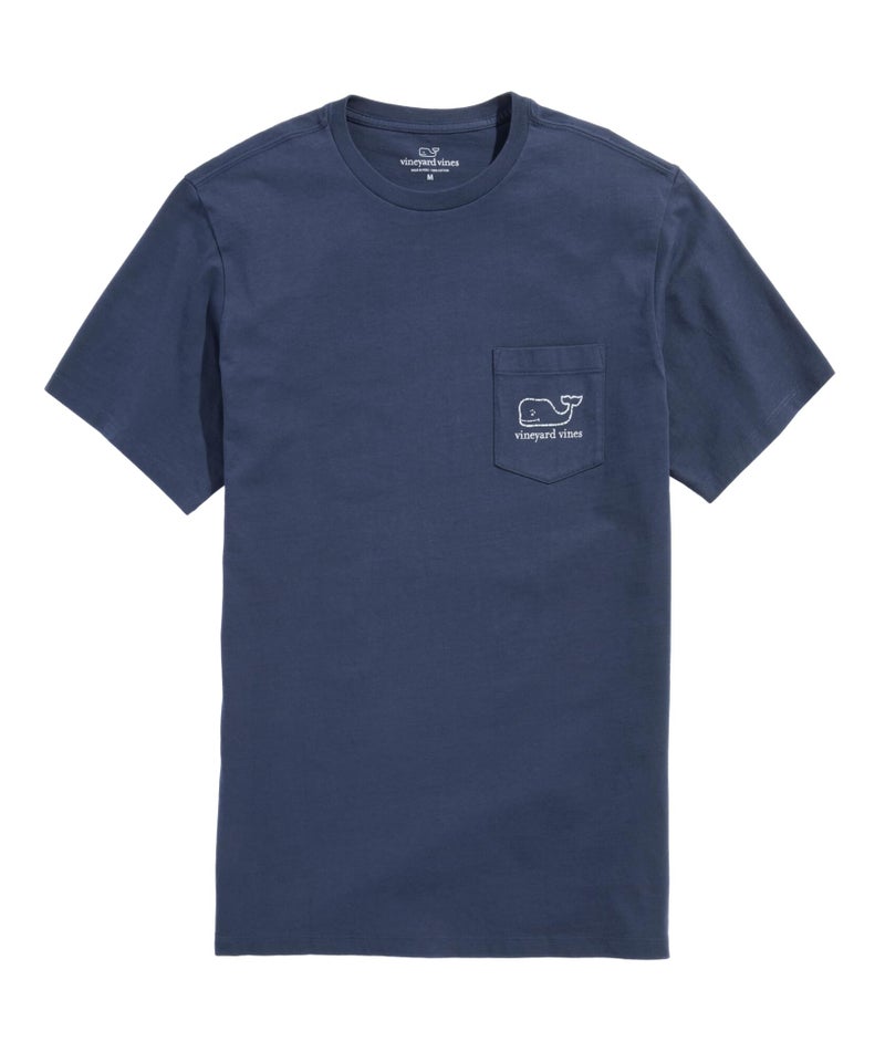 vineyard vines Men's Short Sleeve Vintage Whale Pocket T-Shirt, Blue Blazer, Medium - Image 4
