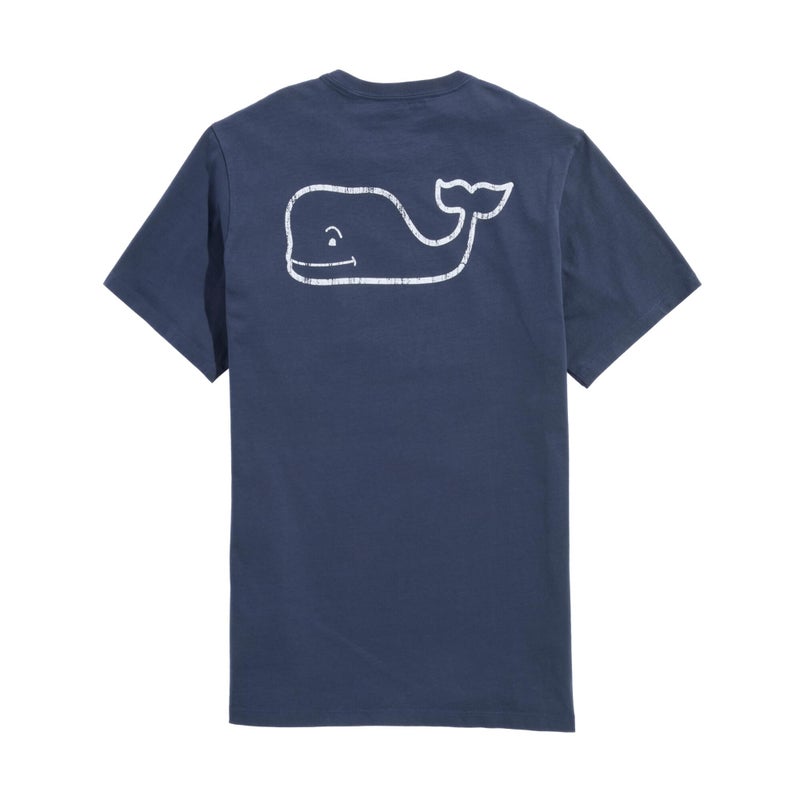 vineyard vines Men's Short Sleeve Vintage Whale Pocket T-Shirt, Blue Blazer, Medium - Image 1