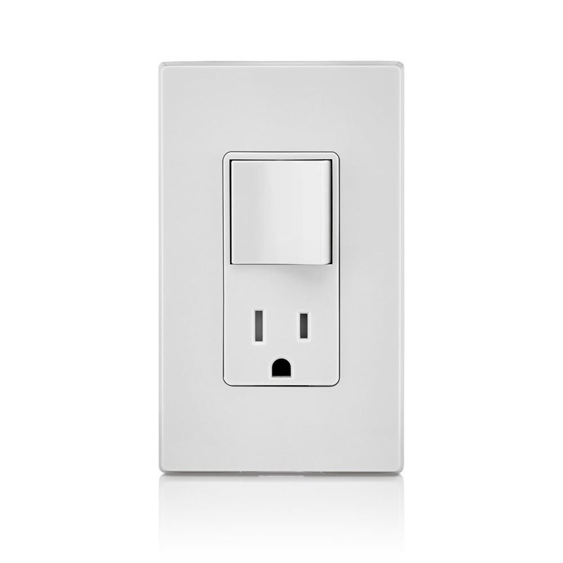 Leviton مفتاح تركيبة ديكورا ومأخذ مقاوم للتلاعب، T5625-W، أبيض - Image 3
