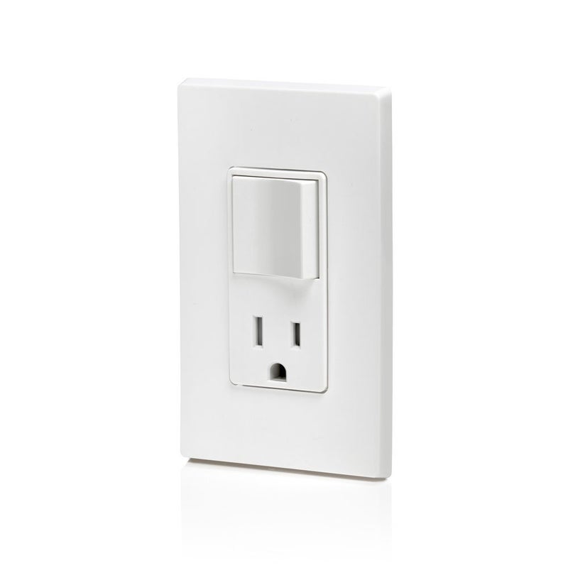 Leviton مفتاح تركيبة ديكورا ومأخذ مقاوم للتلاعب، T5625-W، أبيض - Image 4
