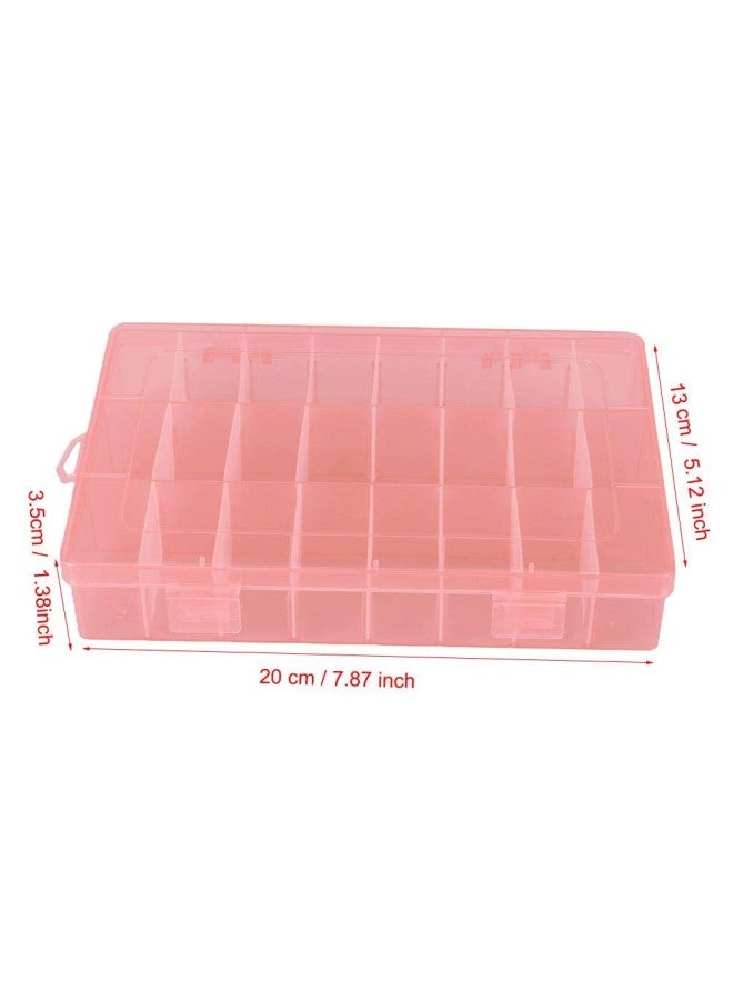 klarako Plastic Storage Organizer, 4 24 Grids Plastic Adjustable Box Detachable Travel Jewellery Box Jewellery Organiser Display Storage Case for Beads Rings - Image 2