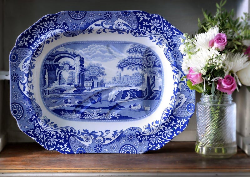 Spode Blue Italian Medium Oval Platter  14 Inch Serving Platter for Dessert Appetizers and Snacks  Made from Fine Porcelain  Microwave and Dishwasher Safe - Image 2