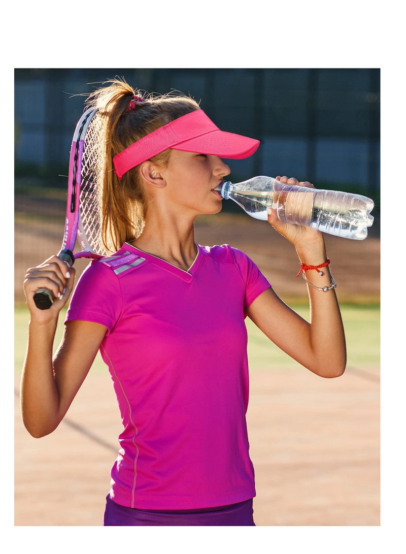 شو وو 5 Pcs Sports Sun Visor Hats Women Men Golf Visors Hat for Adjustable Cap Athletic - Image 3