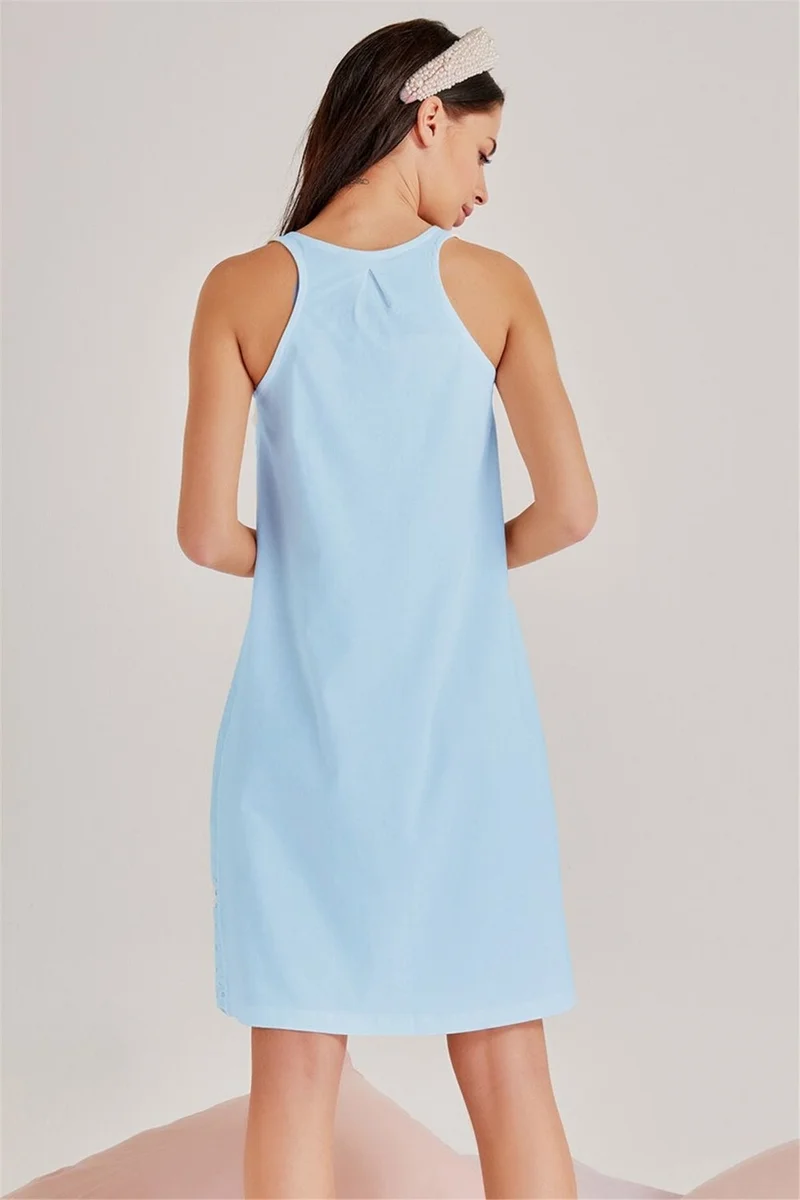 Magic Form 30108 Women's Blue Maternity Dressing Gown Nightgown Set