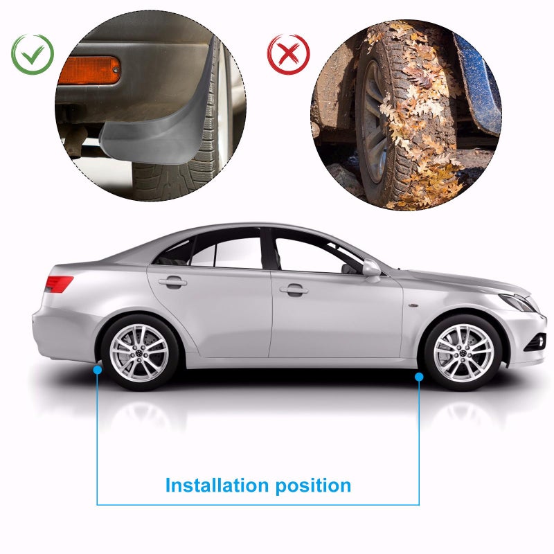 Universal 4Pcs Small Size Mud Flaps Set Plastic Splash Guard For Car Truck - Image 4