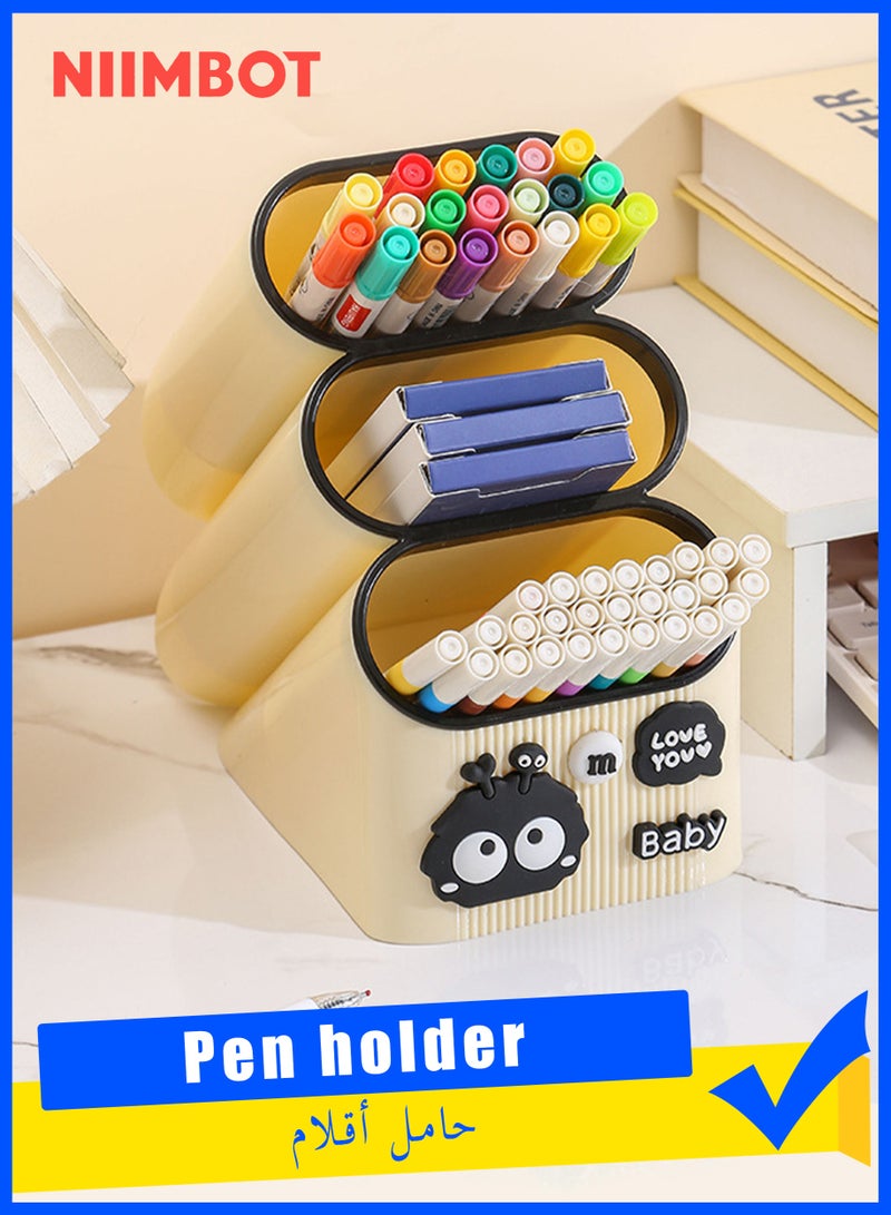 NIIMBOT Slanted Pen Holder Pencil Holder Stationery Storage Box Large Capacity Student Pen Barrel Children's Desk Pencil Box Office Desktop Pen Holder - Image 1