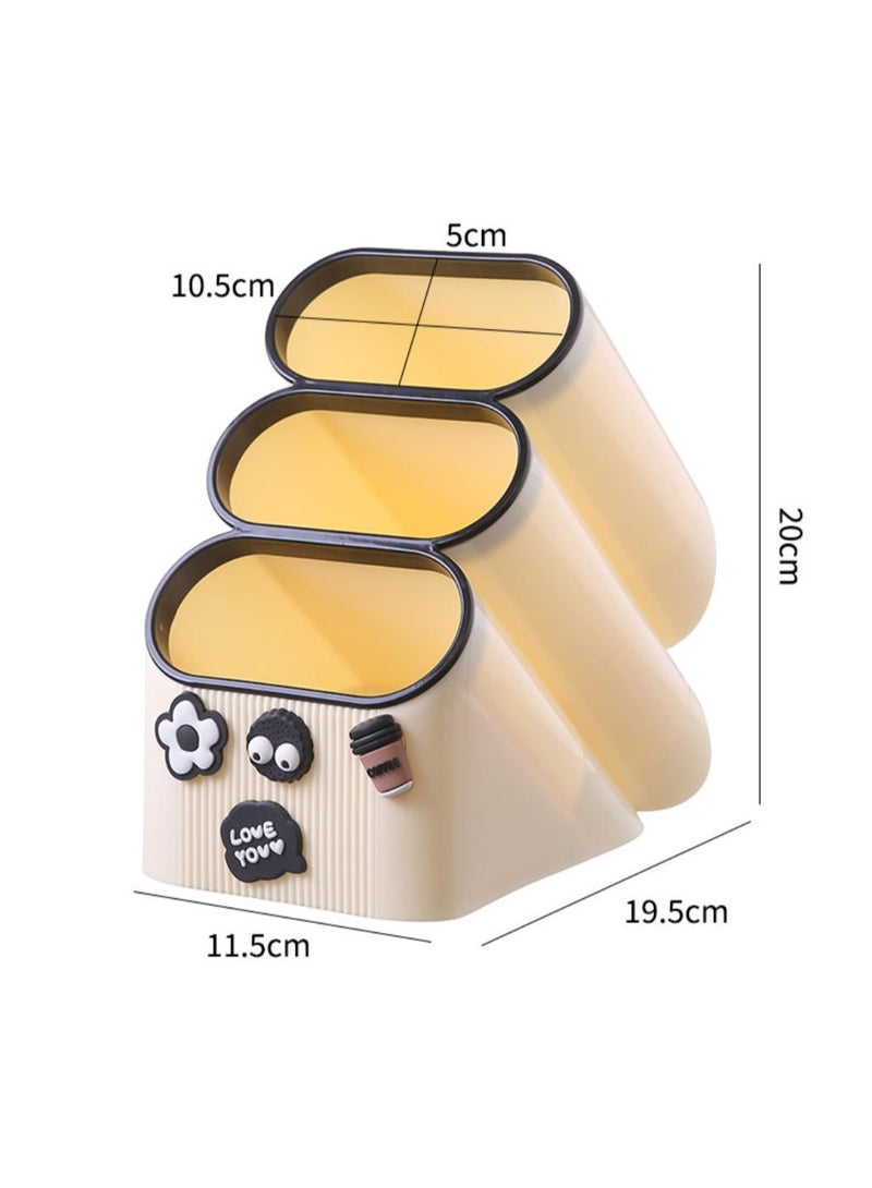 NIIMBOT Slanted Pen Holder Pencil Holder Stationery Storage Box Large Capacity Student Pen Barrel Children's Desk Pencil Box Office Desktop Pen Holder - Image 2