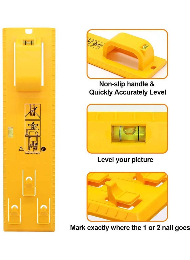 AMERTEER Portable Picture Frame Hanger Tool With Bubble Level Yellow 100grams - Image 4