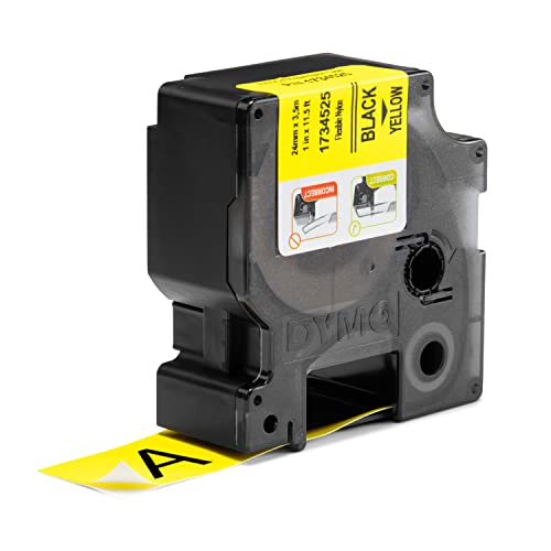 DYMO Industrial Labels, 1", Flex Nylon, Black on Yellow - Image 2