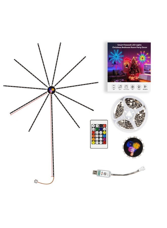 Indoor RGB LED Fireworks Lights with Music Sync – Bluetooth App Control & DIY Dreamcolor IC Effects - Image 1