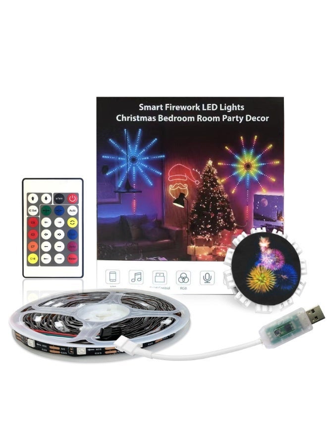 Indoor RGB LED Fireworks Lights with Music Sync – Bluetooth App Control & DIY Dreamcolor IC Effects - Image 3