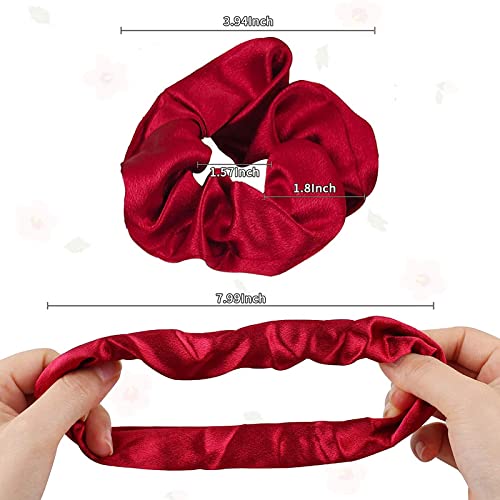 Belicia 6 Pack Satin Hair Bands Soft Elastics Hair Ties Hair Accessories for Women Teenage Girls Ponytail Holders - Image 3