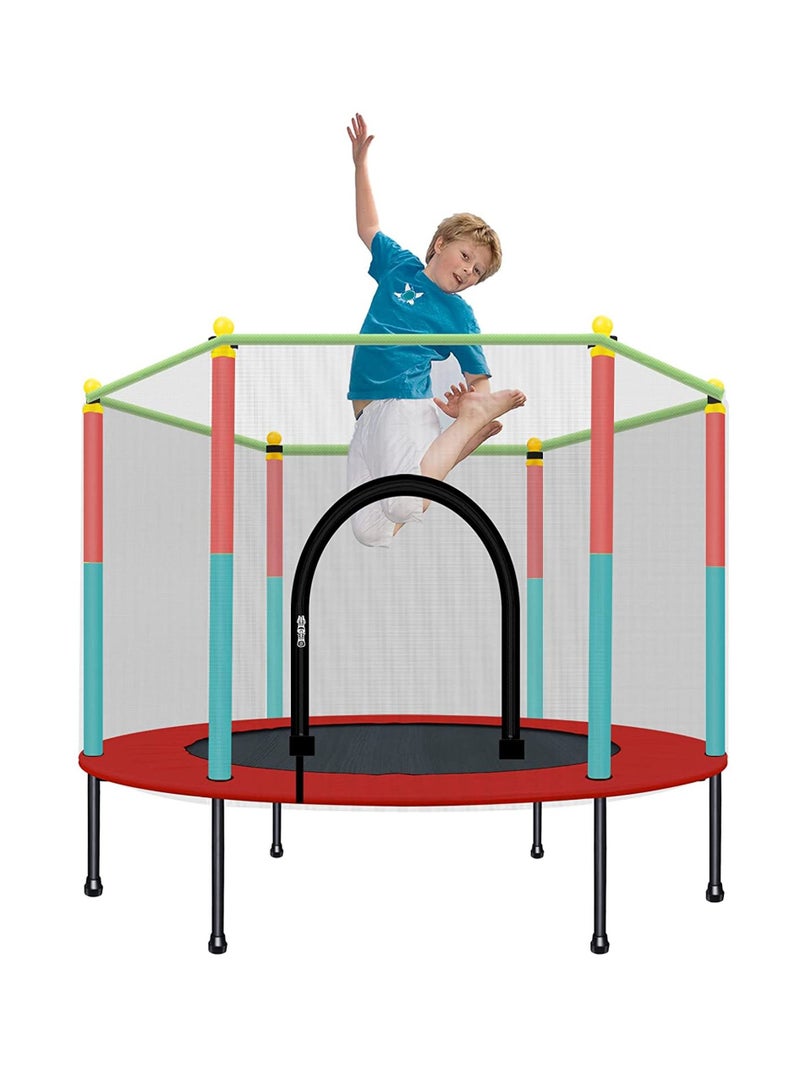 DubaiGallery Indoor Round Trampoline Family Toy Small Home Jumping Bed Bounce Bed With Protective Wire Net For Kids - Image 1
