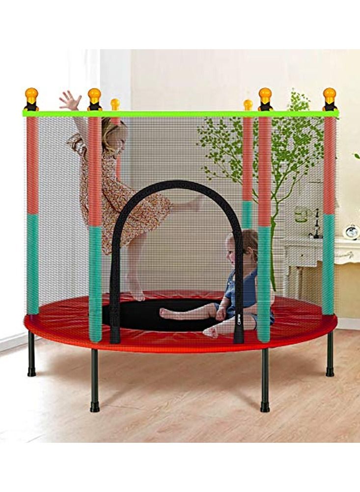 DubaiGallery Indoor Round Trampoline Family Toy Small Home Jumping Bed Bounce Bed With Protective Wire Net For Kids - Image 2
