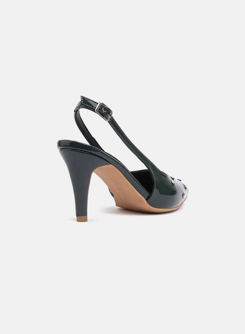 TGS Studded Closed Mid Heel Slingbacks - Image 3