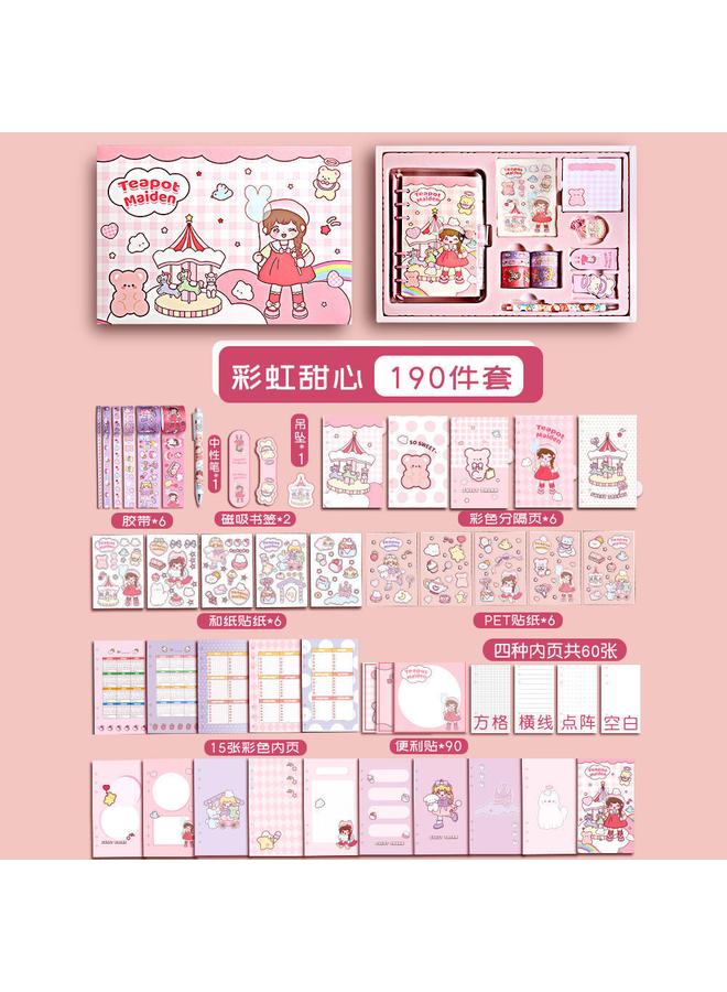 Bluejw Net Red Hand Ledger Suit Cute Girl Diary Walking Stick Material Tool Material Tape Sticker Gift Box To Zhe - Image 1