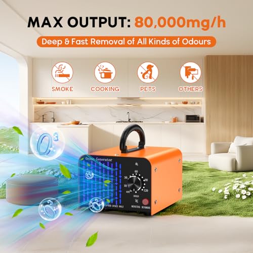 Medvoe 0zone Generator 80000mg - O3 Air Purifier for Home & Car, Ozone Machine Odor Removal for Smoke & Pet (Orange) - Image 3