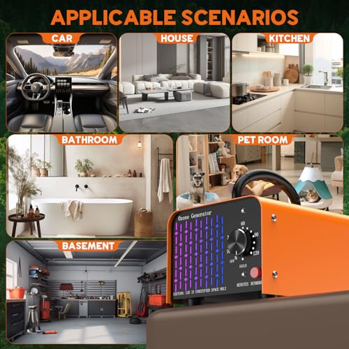 Medvoe 0zone Generator 80000mg - O3 Air Purifier for Home & Car, Ozone Machine Odor Removal for Smoke & Pet (Orange) - Image 5