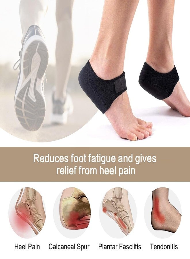 Hakily Silicone Gel Heel Protectors | Velcro Heel Pad for Pain Relief for Men and Women, Black - Image 2