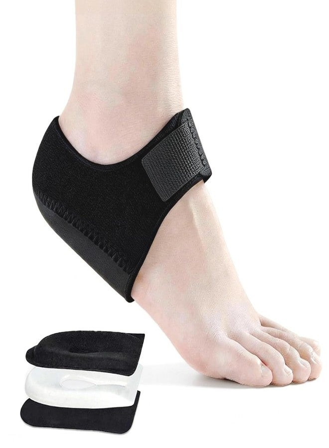 Hakily Silicone Gel Heel Protectors | Velcro Heel Pad for Pain Relief for Men and Women, Black - Image 1