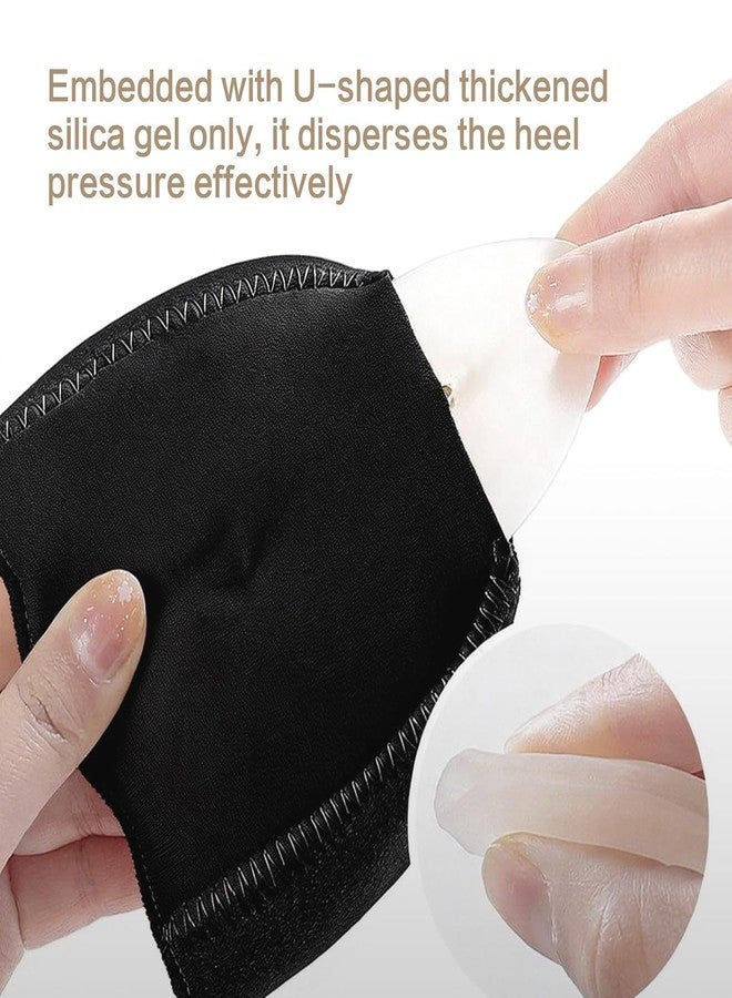 Hakily Silicone Gel Heel Protectors | Velcro Heel Pad for Pain Relief for Men and Women, Black - Image 3