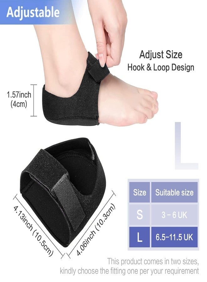 Hakily Silicone Gel Heel Protectors | Velcro Heel Pad for Pain Relief for Men and Women, Black - Image 5
