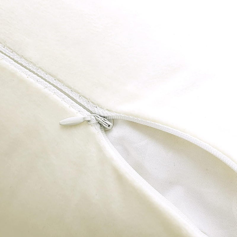 NiNi ALL Decorative Throw Pillow Covers Velvet 28x28 Inch Pack of 2 Cream White Cushion Covers Soft for Couch Sofa Bedroom Living Room Outdoor - Image 5