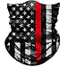 Obacle Motorcycle Face Mask Sun UV Dust Wind Protection Tube Mask Seamless Bandana Face Mask for Men Women Bike Riding Cycling Biker Fishing Outdoor Festival US Flag Black Red Line - Image 2