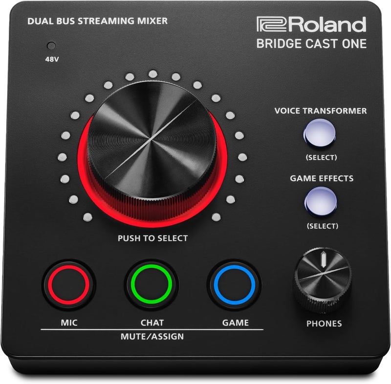 Roland BRIDGE CAST ONE Dual Bus Streaming Mixer | Compact Audio Streaming Mixer for Online Gamers & Content Creators | 32-Bit Hardware DSP | USB-C Connectivity - Image 1