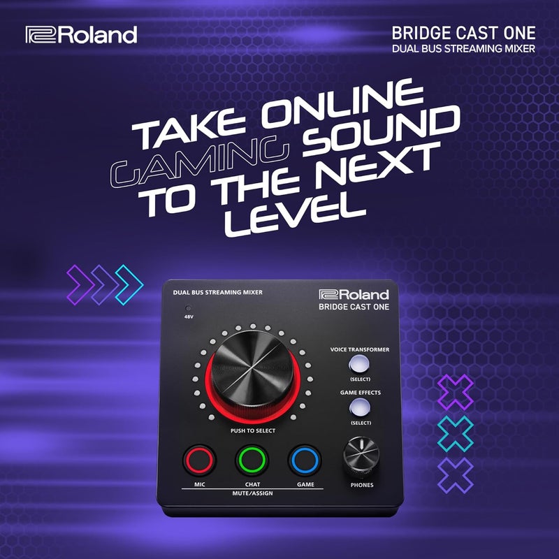 Roland BRIDGE CAST ONE Dual Bus Streaming Mixer | Compact Audio Streaming Mixer for Online Gamers & Content Creators | 32-Bit Hardware DSP | USB-C Connectivity - Image 2