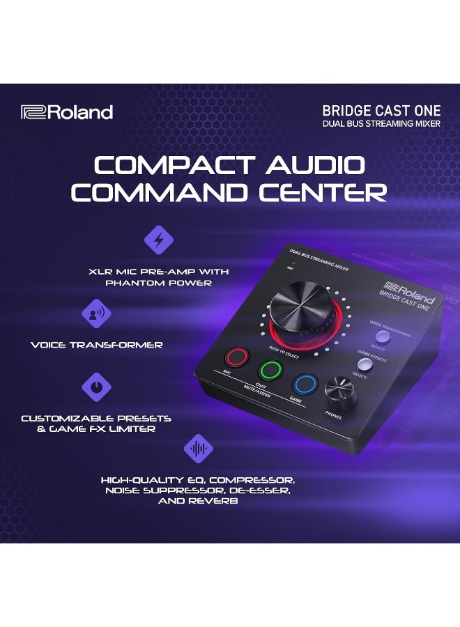 Roland BRIDGE CAST ONE Dual Bus Streaming Mixer | Compact Audio Streaming Mixer for Online Gamers & Content Creators | 32-Bit Hardware DSP | USB-C Connectivity - Image 4