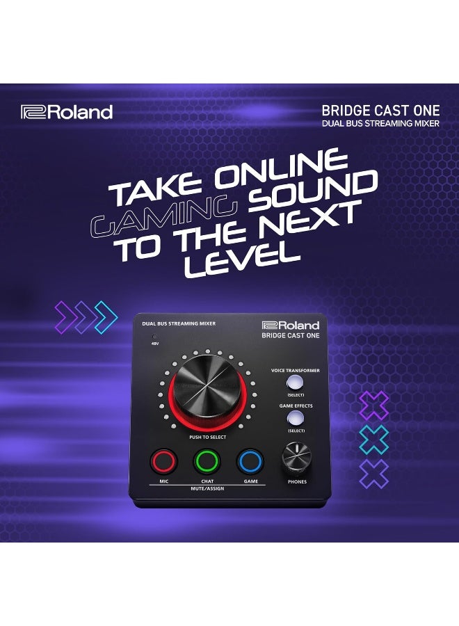 Roland BRIDGE CAST ONE Dual Bus Streaming Mixer | Compact Audio Streaming Mixer for Online Gamers & Content Creators | 32-Bit Hardware DSP | USB-C Connectivity - Image 2