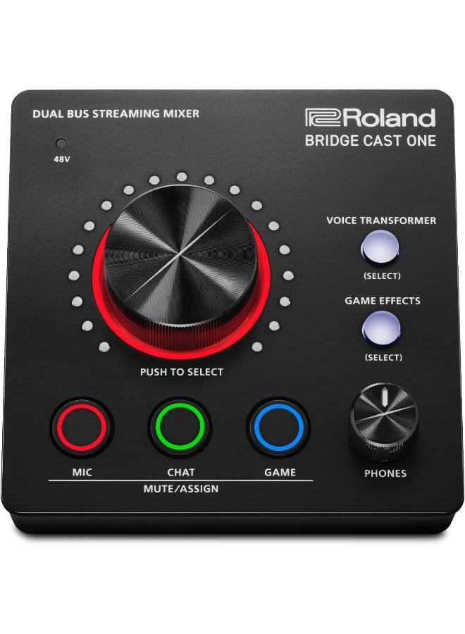 Roland BRIDGE CAST ONE Dual Bus Streaming Mixer | Compact Audio Streaming Mixer for Online Gamers & Content Creators | 32-Bit Hardware DSP | USB-C Connectivity - Image 1