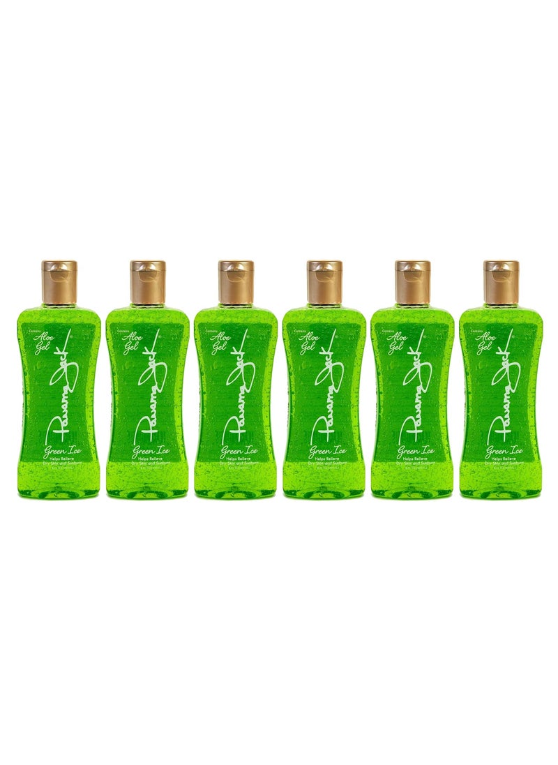 panama jack - Panama Jack Green Ice Gel  Aloe Vera After Sun Formula Contains No Alcohol Helps Preserve Tan Relieves  Moisturizes Dry Skin  Sunburn 8 FL OZ Pack of 6 - Image 1