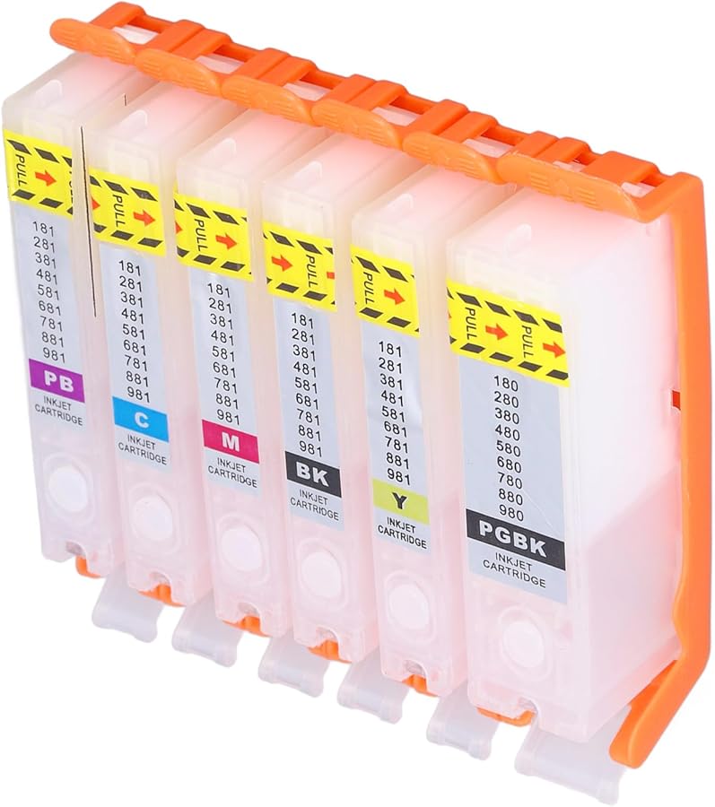 خرطوشة حبر عالية السعة بديلة لكانون TS705 TR7550 مع 6 ألوان حبر منخفض اللزوجة - Image 4