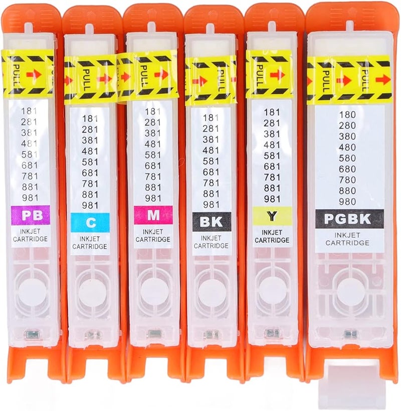 خرطوشة حبر عالية السعة بديلة لكانون TS705 TR7550 مع 6 ألوان حبر منخفض اللزوجة - Image 1