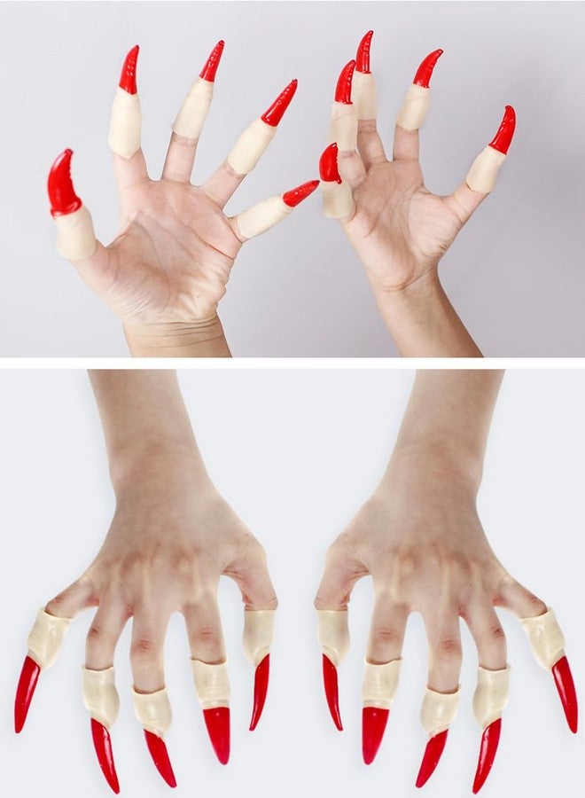 NewL Nail Claws False Nail Arrow Claw Rings Cosplay Nail Finger Tips Party 2025 Halloween Prop Talon Claw Paw Finger Fingertip Arrow Claw Rings Finger Claw Witch Claws Armor Finger 20PCS - Image 4