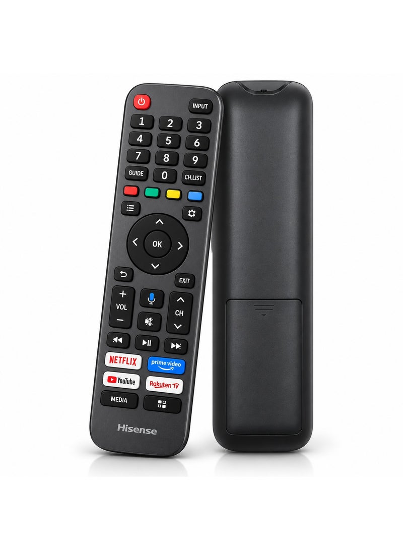 Hisense Replacement Remote Control for Hisense VIDAA Smart TV, EN2G30H Infrared Remote for LED LCD 4K UHD TVs, Netflix Prime Video & YouTube Shortcut Buttons, Plug & Play - Image 1