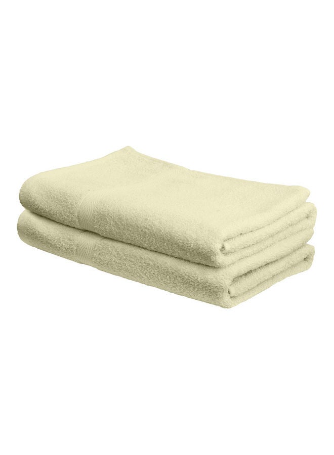 Princess 2-Piece Fast Absorbent Bath Towel Set Cream 70 x 140cm - Image 1