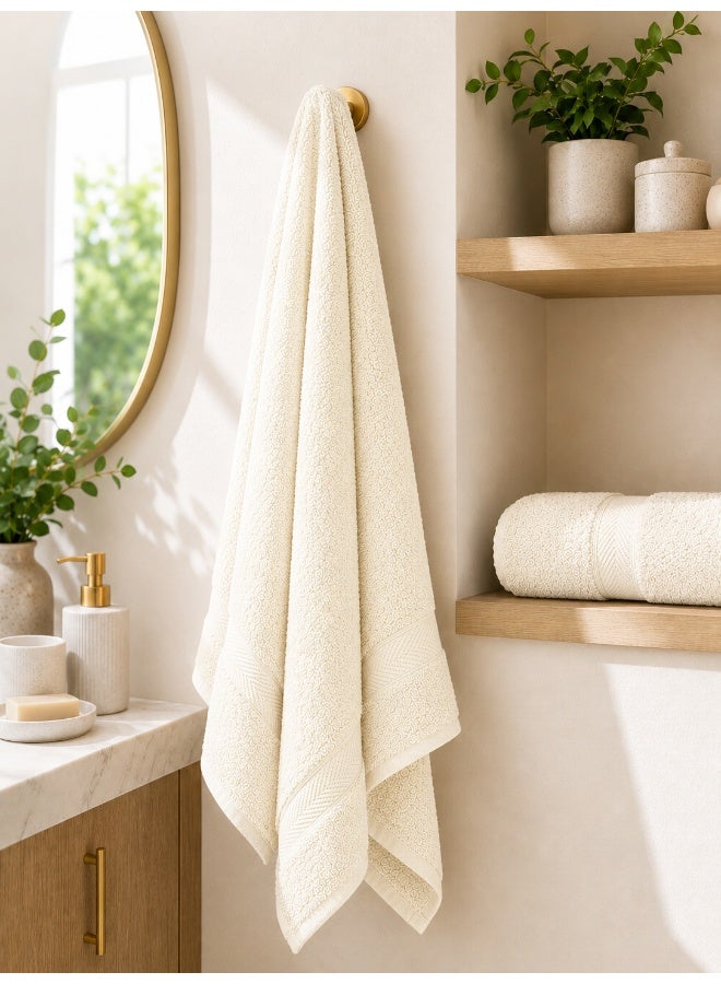 Princess 2-Piece Fast Absorbent Bath Towel Set Cream 70 x 140cm - Image 4
