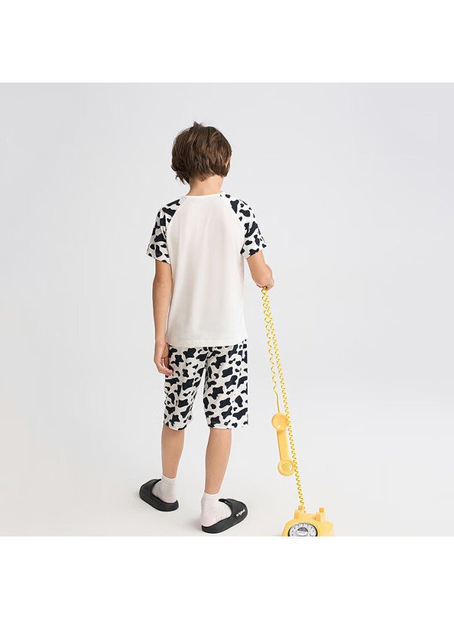 Aimer kids مجموعة بيجاما قصيرة الأكمام للأطفال من إيمر كيدز، مضادة للميكروبات - Image 3