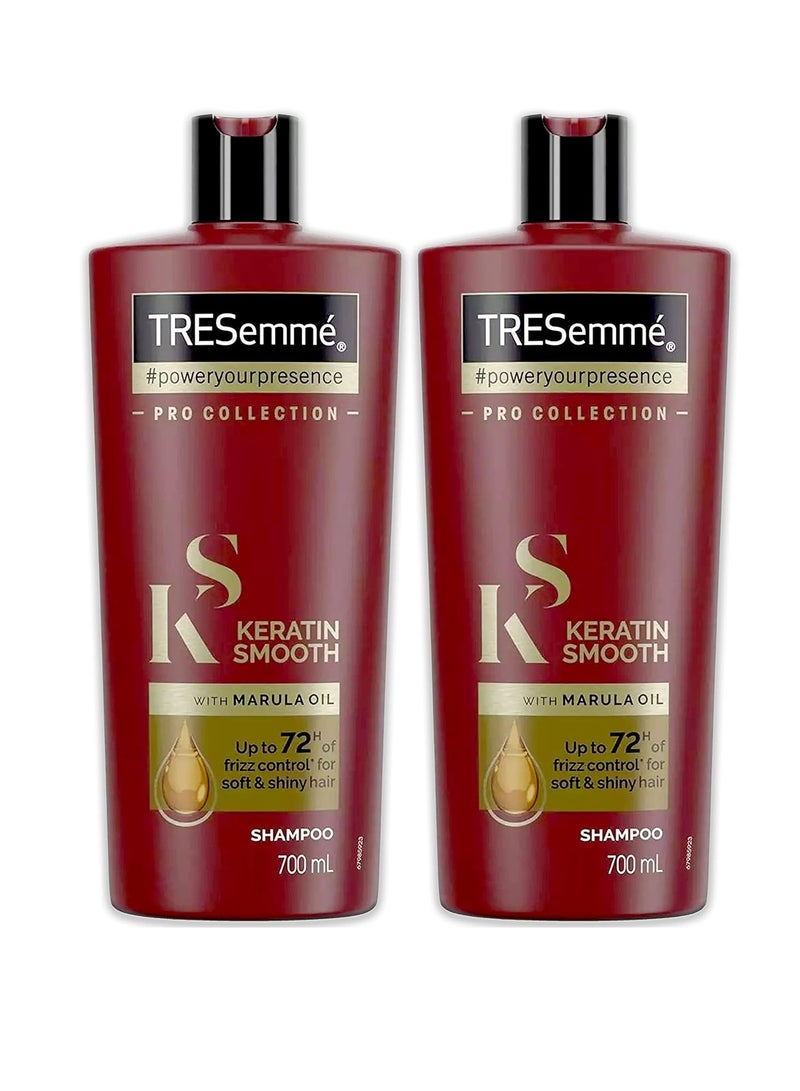 TRESemmé Tresemme Keratin Smooth Shampoo with Marula Oil, Pro Collection - 24 Fl Oz / 700 mL x 2 Pack - Image 1