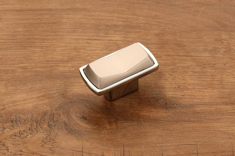 HARMONUS Knobs for Drawer Cabinets Set KnobSatin CP Wardrobe Kitchen Door Pull Handle Knobs Square Shape Drawer Knob KNOBS196 Pack of 3 - Image 1
