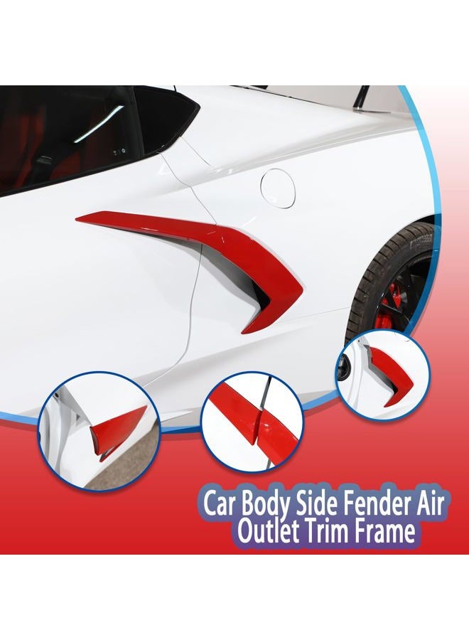 Sekhyna Body Side Fender Air Outlet Cover Trim ABS 4PCS Compatible with Corvette C8 Stingray 2020 2021 2022 2023 Exterior Door Handle Protection Cover Sticker Trim (Sports Red) - Image 3
