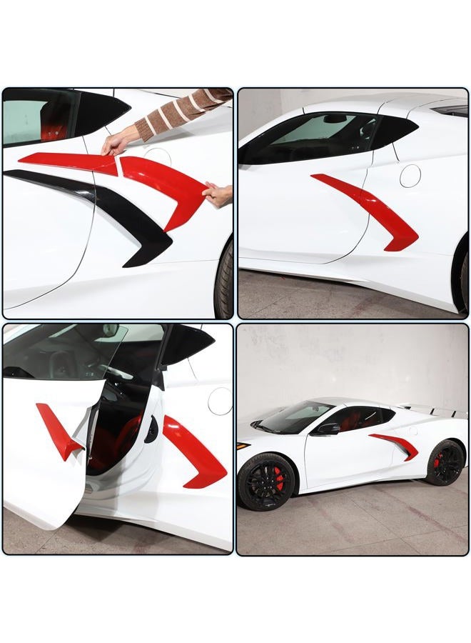 Sekhyna Body Side Fender Air Outlet Cover Trim ABS 4PCS Compatible with Corvette C8 Stingray 2020 2021 2022 2023 Exterior Door Handle Protection Cover Sticker Trim (Sports Red) - Image 4