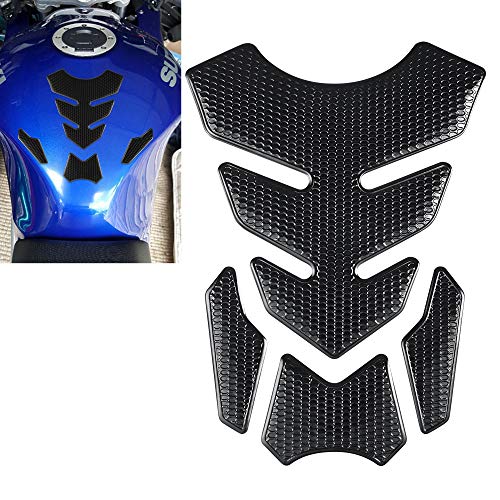 TOMALL حامي خزان الغاز ثلاثي الأبعاد من TOMALL لملصق خزان الدراجة النارية، ملصق مطاطي ناعم، واقي خزان مضاد للانزلاق، ملصق مقاوم للماء، ملصق للدراجة النارية، تزيين معدل (أسود) - Image 1