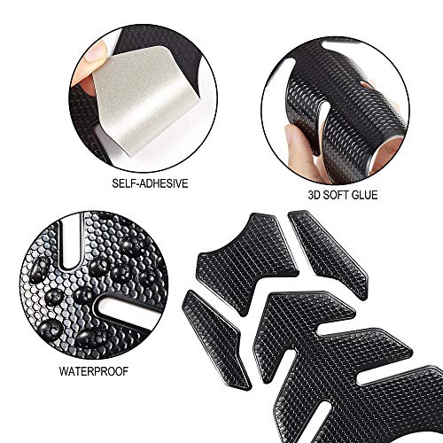 TOMALL حامي خزان الغاز ثلاثي الأبعاد من TOMALL لملصق خزان الدراجة النارية، ملصق مطاطي ناعم، واقي خزان مضاد للانزلاق، ملصق مقاوم للماء، ملصق للدراجة النارية، تزيين معدل (أسود) - Image 3