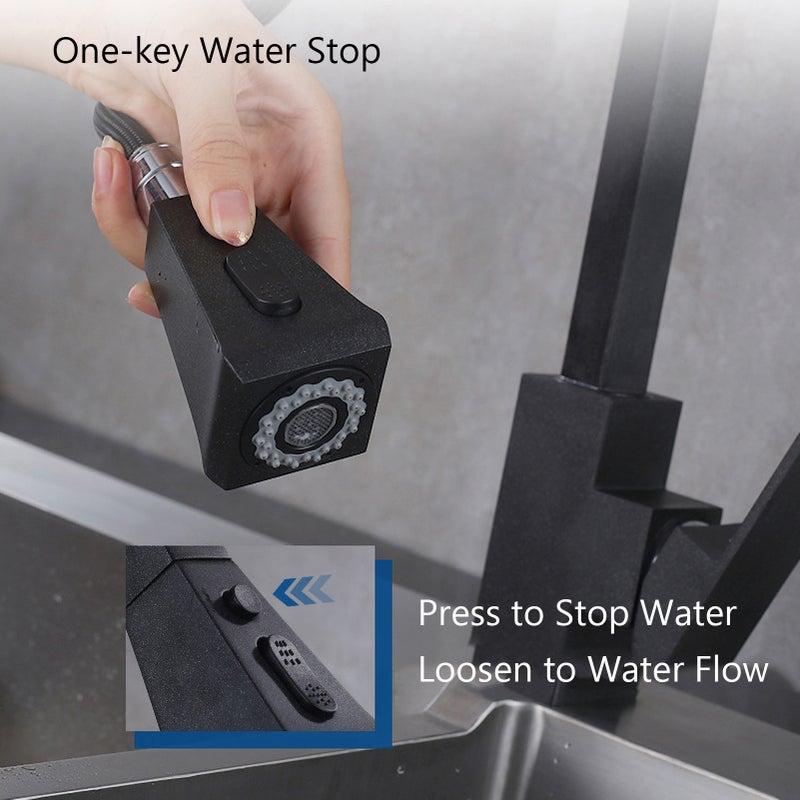 Kitchen Faucet Sink Faucet Pull Out Faucet Single Handle High Arc Kitchen Faucet Dual Mode Kitchen Sink Faucet Water Splashing Kitchen Sink Faucet Stainless Steel Kitchen Faucets - Image 4