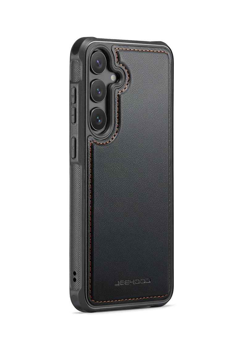 JEEHOOD - CaseMe Phone Case Compatible with Samsung Galaxy S24 Plus Luxury PU Leather Back Cover Cover Compatible with Samsung Galaxy S24 Plus -Black - Image 1